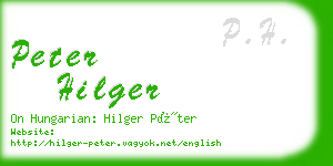 peter hilger business card